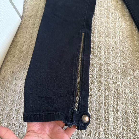 Pilcro And The Letterpress Ankle Zip Black Mid Rise Denim Jeans Sz 30 - Picture 3 of 10